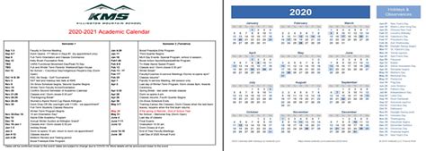 Kms Calendar