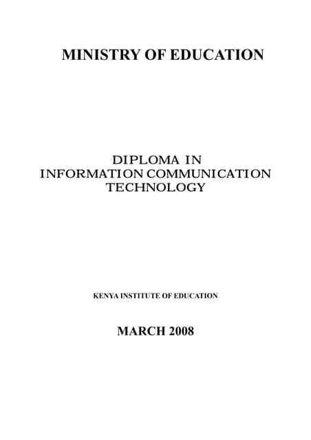 Knec Syllabus Ict Diploma
