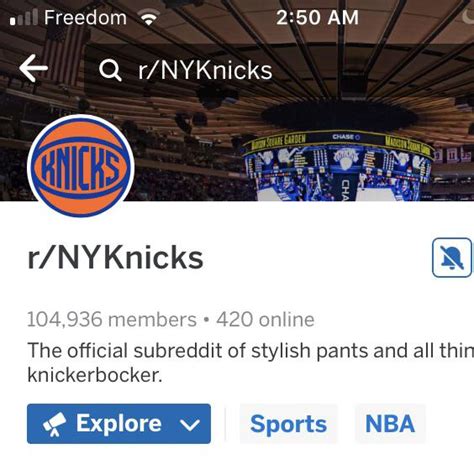 Knicks subreddit. 30 votes, 48 comments. 8.5M subscribers in the nba community. A community for NBA discussion. 