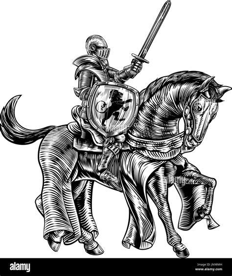 Knight On Horse Drawing