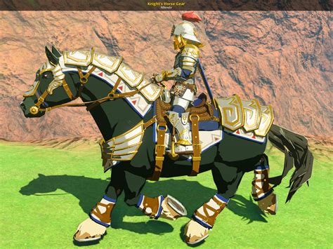 Knight horse armor botw. Knight’s Bridle. The Knight’s Bridle unlocks when you complete the Horseback Archer mini-game. Jini offers the mini-game. You need to break 22 Targets during the mini-game to unlock the Bridle ... 