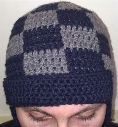Knit A Bit Crochet Away Pattern Checkered Hunting Hat