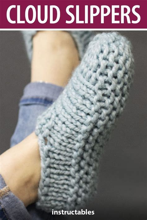 Knit Adult Cloud Slippers Free Knitting Pattern Knitting Pattern