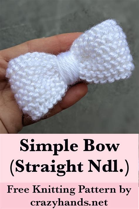 Knit Bow Free Pattern Knitting Projects