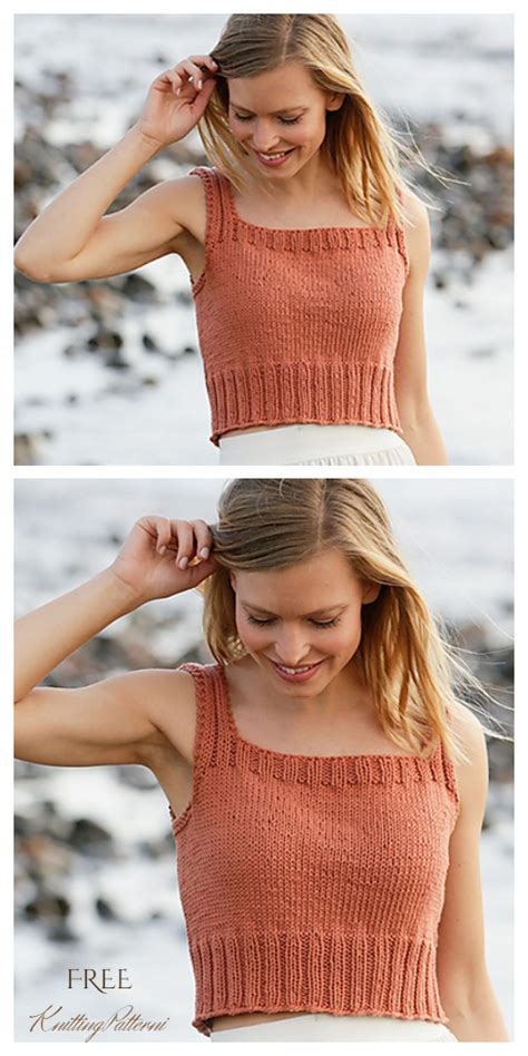 Knit Crop Top. Free Knitting Pattern. Knit Crop Top Pattern, Knit Vest