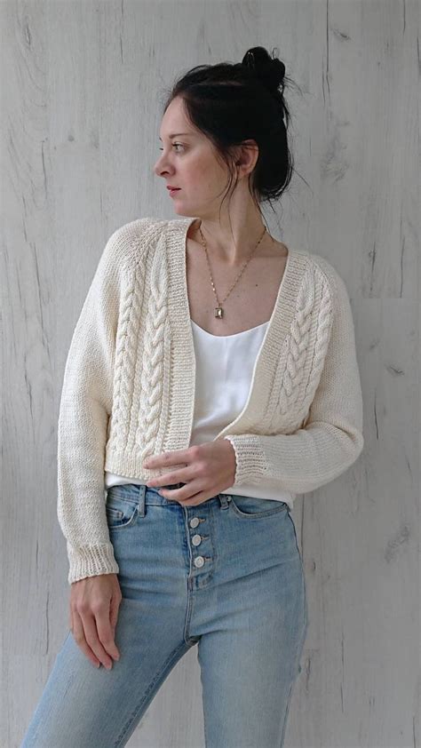 Knit Cropped Chunky Cardigan - Etsy