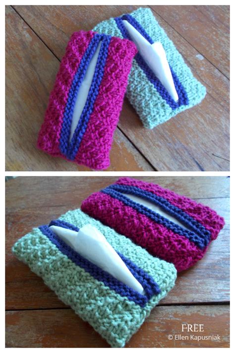 Knit Pocket Tissue Cover Free Knitting Patterns Knitting Pattern