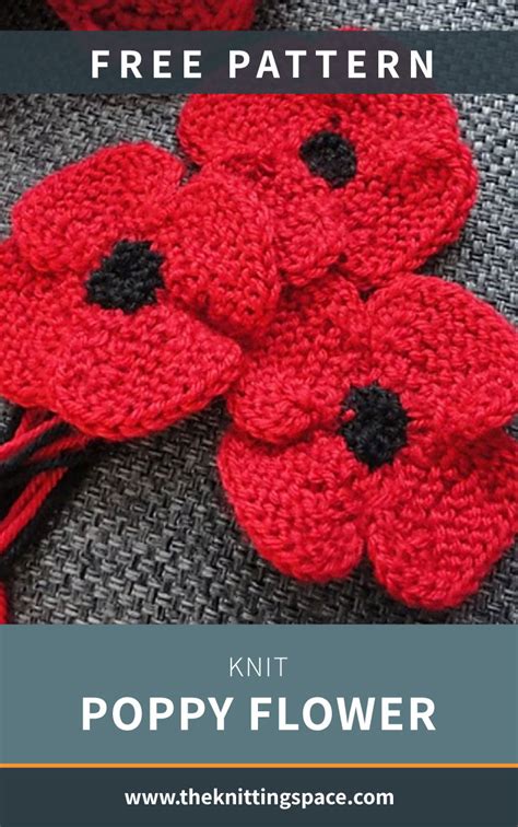 Knit Poppy Flower Free Knitting Patterns Knitting Pattern