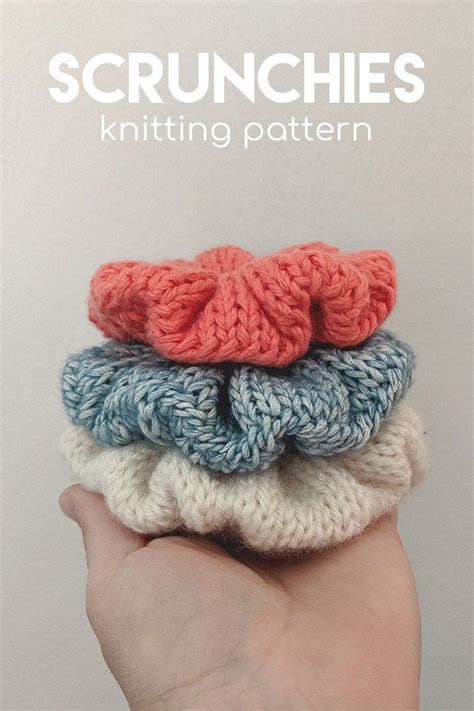 Knit Scrunchies Pattern 3 Scrunchies in One Pdf Pattern Easy Etsy