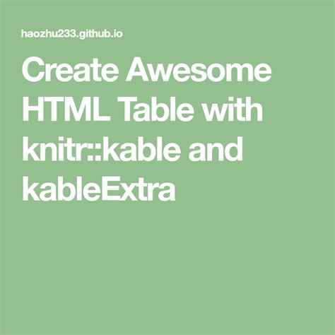 Knitr options digits.  Learn how to create and customize awesome HTML ta...