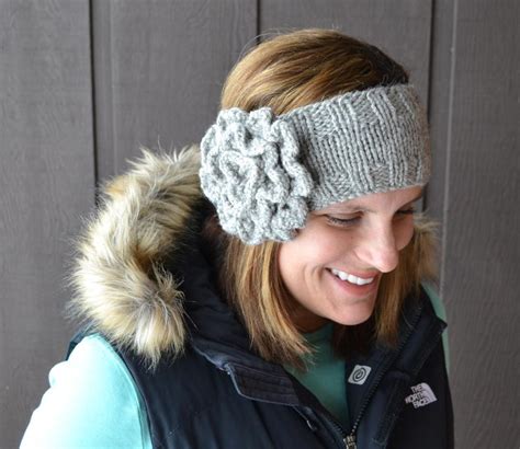Knitted Headband with Flower Patterns A Knitting Blog