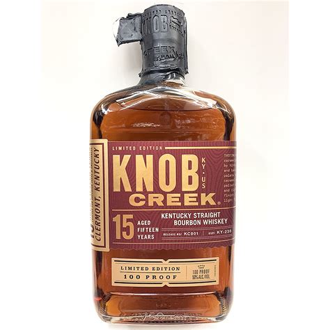 Knob creek 15. The 750 ml bottle of whiskey is 50% alcohol by volume and should be enjoyed responsibly. Explore the entire Knob Creek Family for yourself and discover what whiskey was meant to be. Alcohol Percentage: 50.0. Region: Kentucky. Package Quantity: 1. Alcohol content: Alcoholic. Proof: 100. Net weight: 750 mL. 