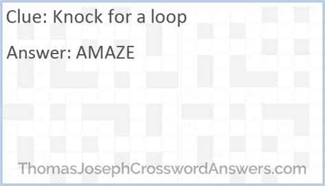 Clue: "Knock for a loop" "Knock for a loop" is a New York Times crossword puzzle clue that we have seen 11 times. When there are multiple answers, the answers are sorted by the most recently seen.. 
