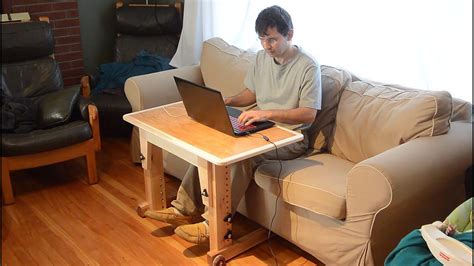 Knock-down laptop table for couch / standup desk - YouTube