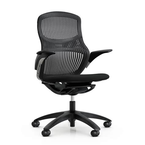 Knoll generation chair. Generation by Knoll® is the world’s first chair that adapts to your movements and postures, from upright to side sitting, ¾ side recline and full recline. It supports your work style and creativity with a flexible back, arms, seat and lumbar support. 