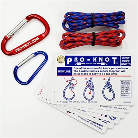Download Knot Tying Kit  Proknot Best Rope Knot Cards Two Practice Cords And A Carabiner By John E Sherry