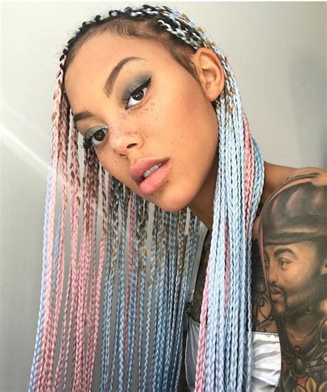 14. Cotton Candy Braids. Girls love cotton candies and, its color suits their hair too! If you are a bubbly type of girl who loves vibrant, you can pick these cotton candy ombre style for your braided hair. Add a few bright white beads on the black part of the hair to make the braids look more defined. 15.. 