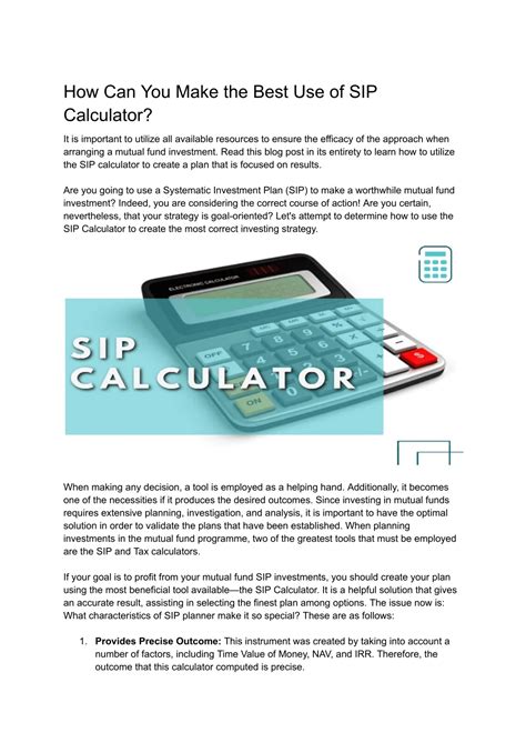 Know How Can You Make the Best Use of SIP Calculator FinEdge