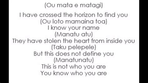 Know who you are lyrics. Know Who You Are Lyrics by Opetaia Foa'i from the Moana [Original Motion Picture Soundtrack] album- including song video, artist biography, translations and more: Ou mata e matagi I have crossed the horizon to find you Ou loto mamaina toa I know your name Manatu atu They have … 