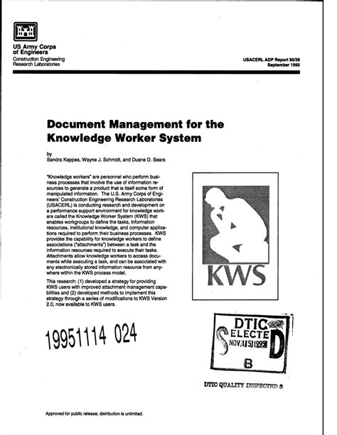 Knowledge Worker System Version 2.5 Reference Guide