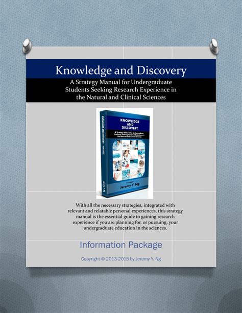 Knowledge and discovery a strategy manual for undergraduate students seeking. - Manuale di riparazione della motosega husqvarna 450.