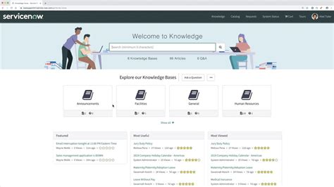 Knowledge base Example through ServiceNow YouTube