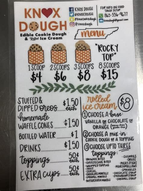 Knox Dough Menu, Prices & Hours of Operation 2024 - National …