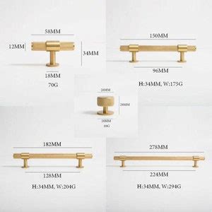 Knurling Brass Handles Knurled T Bar Solid Brass Handles Long