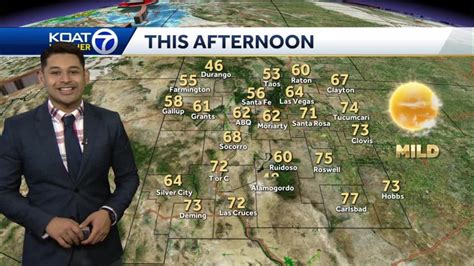 Be sure to download the KOAT App to receive customized weather alerts. You can watch the latest forecast on the app, too. Advertisement. Check Live, Interactive Radar. Live Weather Conditions .... 
