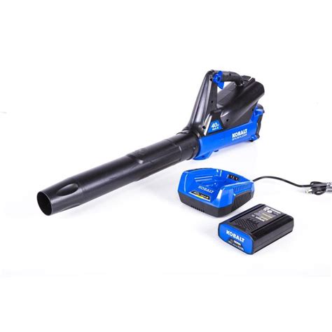 Kobalt 40 volt blower. Kobalt 40V 12-in cordless electric snow shovel clears up to a 2-car driveway on a fully charged 40V 2.5 Ah battery (battery and charger included) Single-stage 40-Volt cordless snow shovel quickly clears driveways, sidewalks and patios. At just 15-lbs and boasting a 12-in clearing width, this tenacious tool delivers easy-start power and thorough ... 