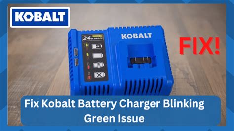 Kobalt battery blinking green. 0 V Charger KRC 40-06 120V AC 50/60Hz Max 1.3A 0V DC 2.2A. 3. SAFETY INFORMATION OPERATING INSTRUCTIONS 1. Charging procedure. Plug the charger into an AC power outlet. • Insert the battery into the charger. This is a diagnostic charger. The charger LED lights will battery status. They are as follows: 