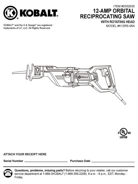 Summary of Contents for Kobalt KHB 2580-06. Page 1 ITEM # 01083767 