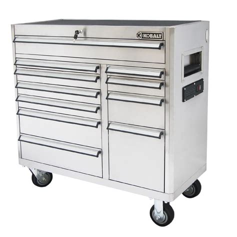 Kobalt tool chest discontinued. The $1,700 Kobalt 53" Stainless Steel Tool Chest, available at Lowe's, is the mack daddy of tool chests. It comes with a Pioneer sound system, with built-in speakers and an iPod jack, and a 1.6 ... 