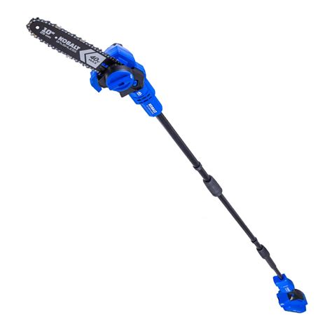 Kobalt 40V 20-In Pole Hedge Trimmer and 8-In Pole Saw are compatible with the Kobalt 40V MAX family of products - includes 2.5Ah battery and charger for up to 50 minutes of runtime. Pole hedge trimmer has 20-in steel blades with 5/8-in cutting capacity for controlled easy trimming of hedges and bushes.. 