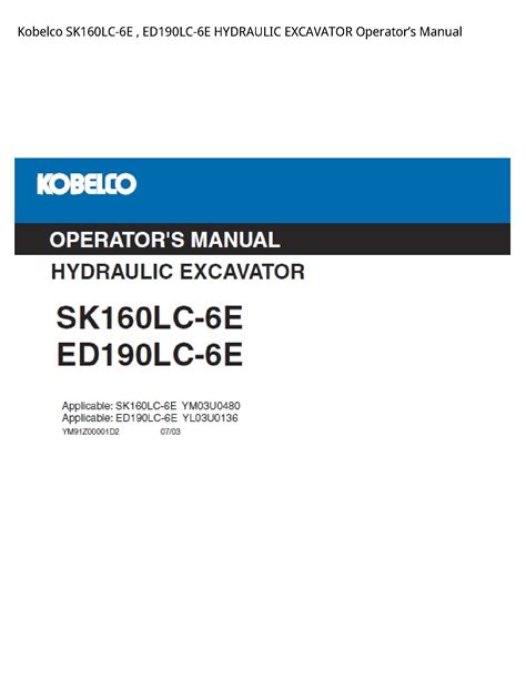 Kobelco excavator service manual sk160lc 6e. - Honda vt750c shadow 86 service manual.