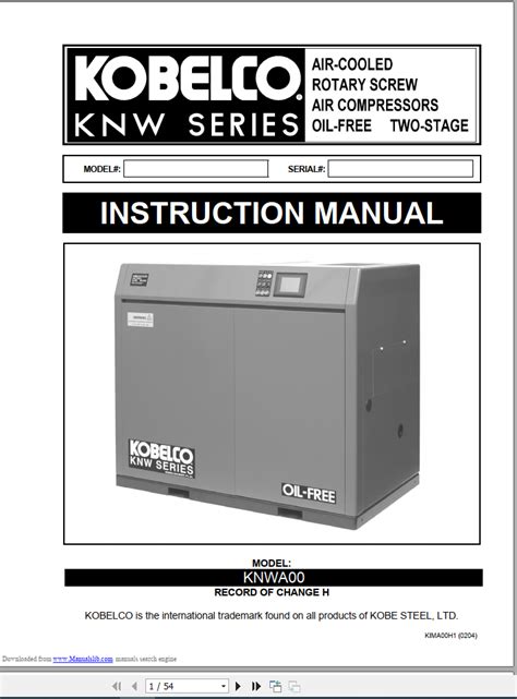 Kobelco knw series manual 100 hp. - Haynes repair manual mitsubishi outlander 04.