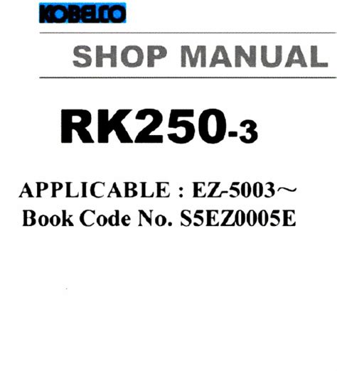 Kobelco rk250 3 crane service repair manual. - Entwurf eines bürgerlichen gesetzbuchs für das königreich bayern, 1861-1864.