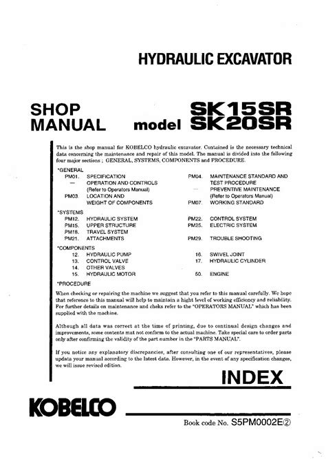 Kobelco sk15sr sk20sr mini excavator service repair manual download pu06001 pm02001. - La otra vida del capitán contreras.