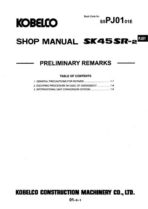 Kobelco sk45sr 2 hydraulic crawler excavator workshop service repair manual download pj02 00101. - 1980 ducati 900 sd darmah service repair manual.