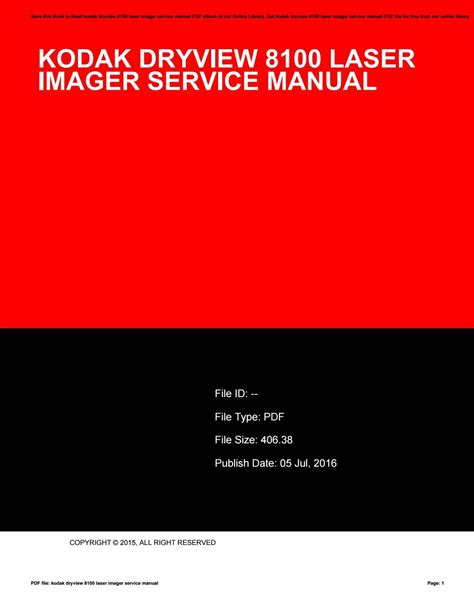 Kodak dryview 8100 laser imager service manual. - Honda cbr1100xx 1999 2002 service repair manual.