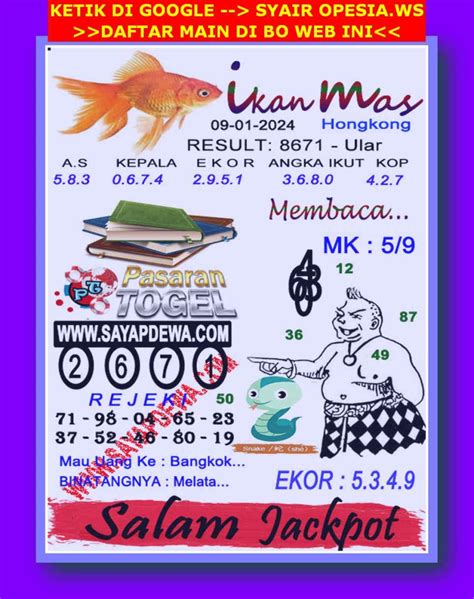 Kode syair hk malam ini toto. 23 januari 2024 hari.