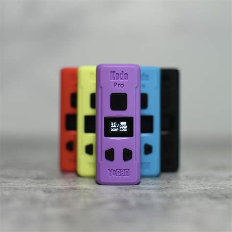 Kodo pro. The Yocan Kodo Pro is a Vape Battery for Cartridges. It has a 510 thread to fit most cartridges on the market – including larger 2G carts! Featuring a 400mAh battery , wide 1.8V – 4.2V heat range, and 10 second pre-heat function. The Kodo Pro battery is USB-C charging. The Yocan Kodo Pro is one of the tiniest vaporizers on the … 