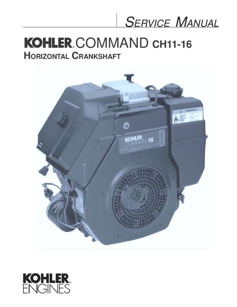 Kohler command model ch11 11hp motore servizio completo manuale di riparazione. - Banca si perde nella notte dei tempi?.