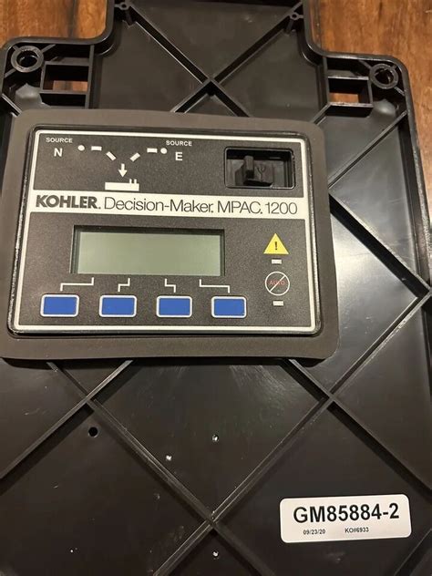 Kohler decision maker mpac 1200. Kohler GM93605 MPAC 1200 Controller. SKU: GM93605. (No reviews yet) Write a Review. Availability: Special Order - Usually Ships in 10-12 weeks. $2,902.48. Shipping Policy Policy. No Tax Except select states. Free Liftgate Service* Policy. 
