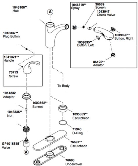 Kohler kitchen faucet parts diagram. Pfister Savannah 43 / 7 Series Porcelain Lever Handle. Model: 940-991. $28.80. (5) Available in 1 Finish. Compare. American Standard Faucet Handle Replacement Part. Model: 060342-0020A. $37.50. 