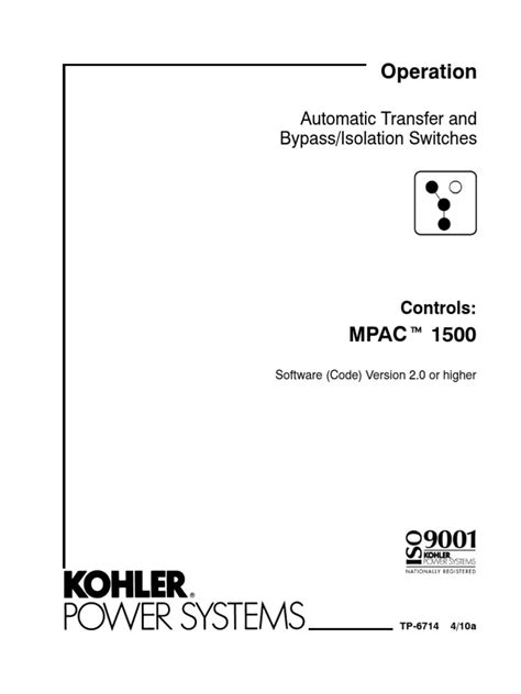 Kohler power controller mpac 1500 operation manual. - Allis chalmers acp 50 forklift manual.