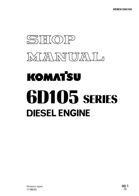 Komatsu 105 series 6d105 1 diesel engine repair shop manual. - Il cavaliere armando d'orville in egitto.