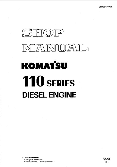 Komatsu 110 series diesel engine shop manual. - 2001 dodge stratus repair manual free download.