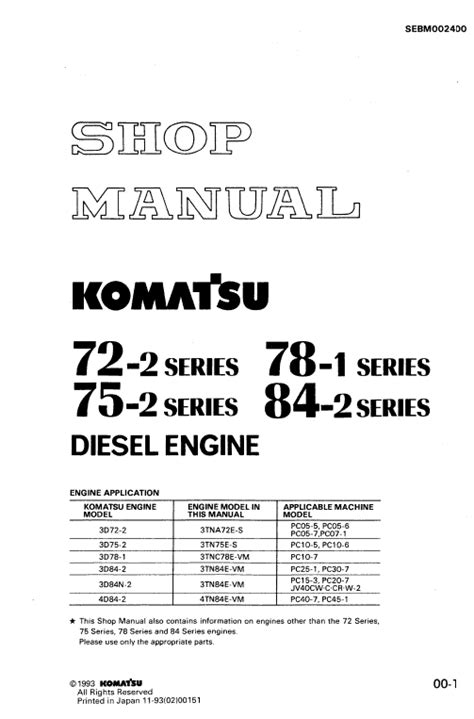Komatsu 72 2 75 2 78 1 84 2 diesel engine service manual. - Règles de l'individualité contemporaine: santé mentale et.