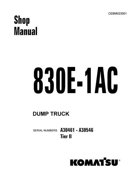 Komatsu 830e 1ac volquete manual de servicio taller de reparación s n a30072 a30078. - Instructor manual matlab programming for engineers.